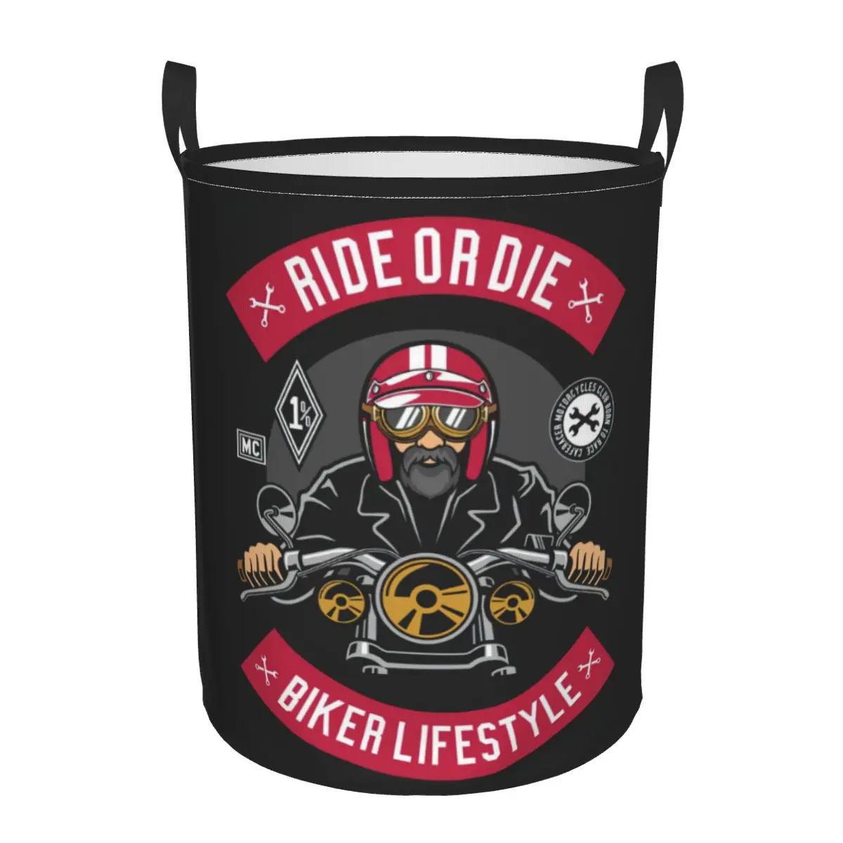 

Ride Or Die Biker Lifestyle Dirty Laundry Basket Waterproof Home Organizer Basket Clothing Kids Toy Storage Basket