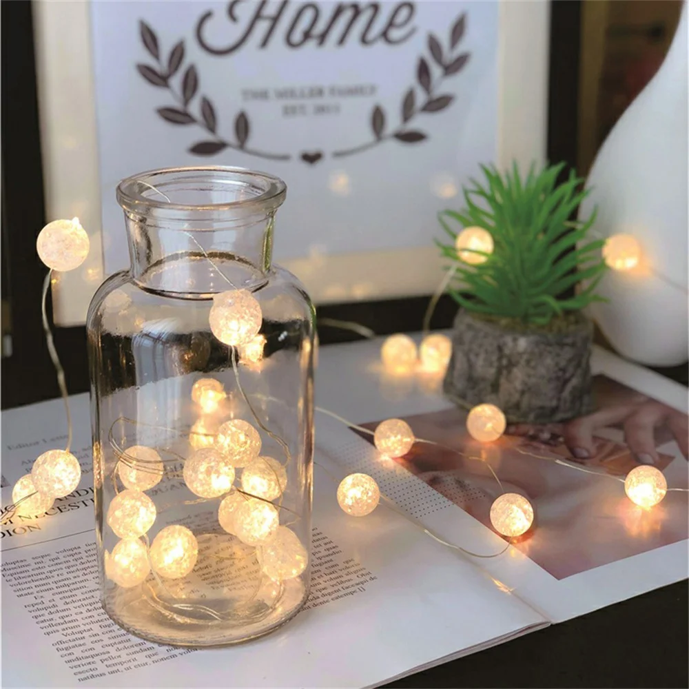 

Copper 20 Leds Ball String Light Battery Powered Waterproof Christmas Decoration Warm/Colorful for Party,Wedding,Birthday