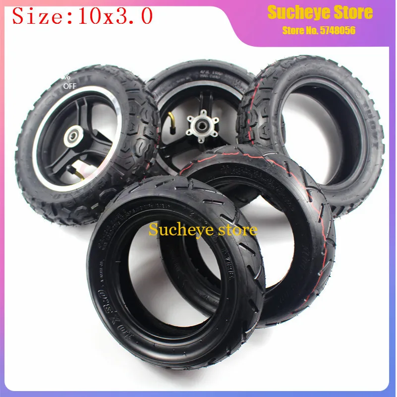 

10 Inch Pneumatic Wheels Tubeless Tyre 10x3.0 Tire Inner Tube Alloy Disc Brake Rims for Electric Scooter Balancing Hoverboard