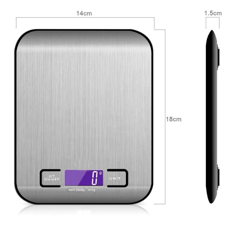 

Stainless Steel 5000g/1g 5kg Food Diet Postal Electronic Kitchen Scales Digital balance Measuring weighing scale kitchen