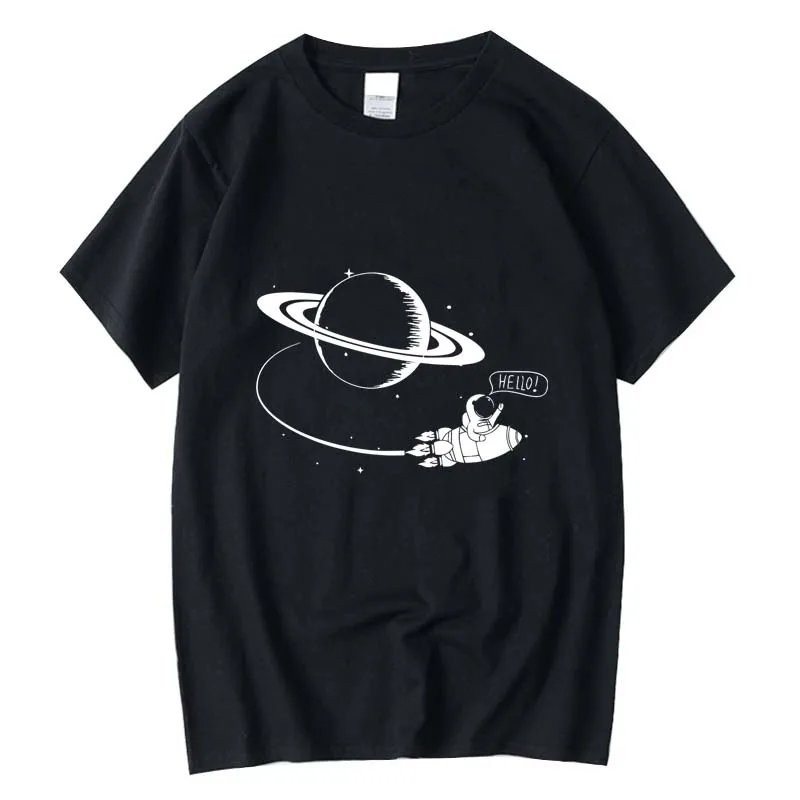 

XINYI Men's T-shirt 100% cotton T-shirt high quality funny Space flight T shirt loose cool o-neck loose t-shirt male tees shirts