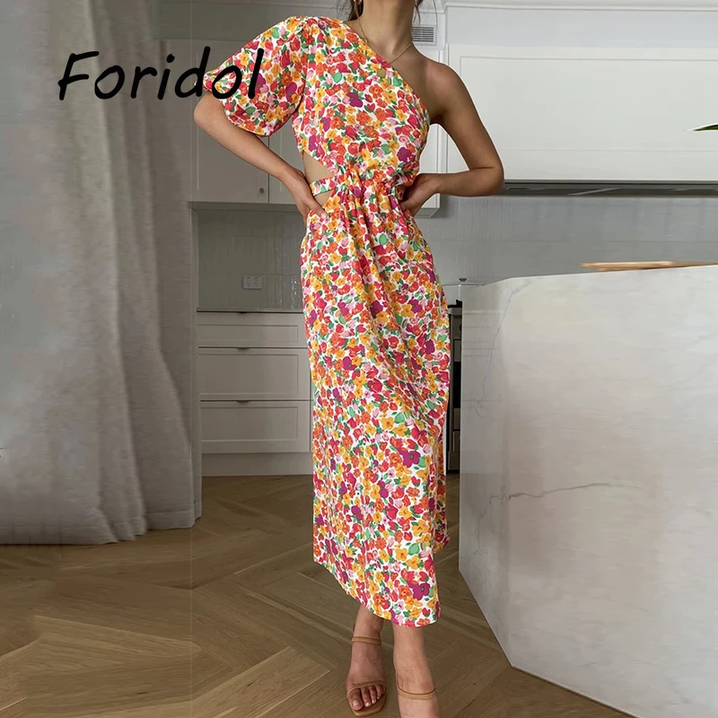

Elegant on Shoulder Maxi Dress Women Summer Sexy Sundress Beach Bohemian Floral Holidy Maxi Dresses Vestidos De Mujer