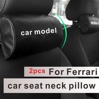 2pcs car seat head and neck pillow carbon fiber protective cervical pillow for ferrari california gtc4 lusso f430 458 488 599