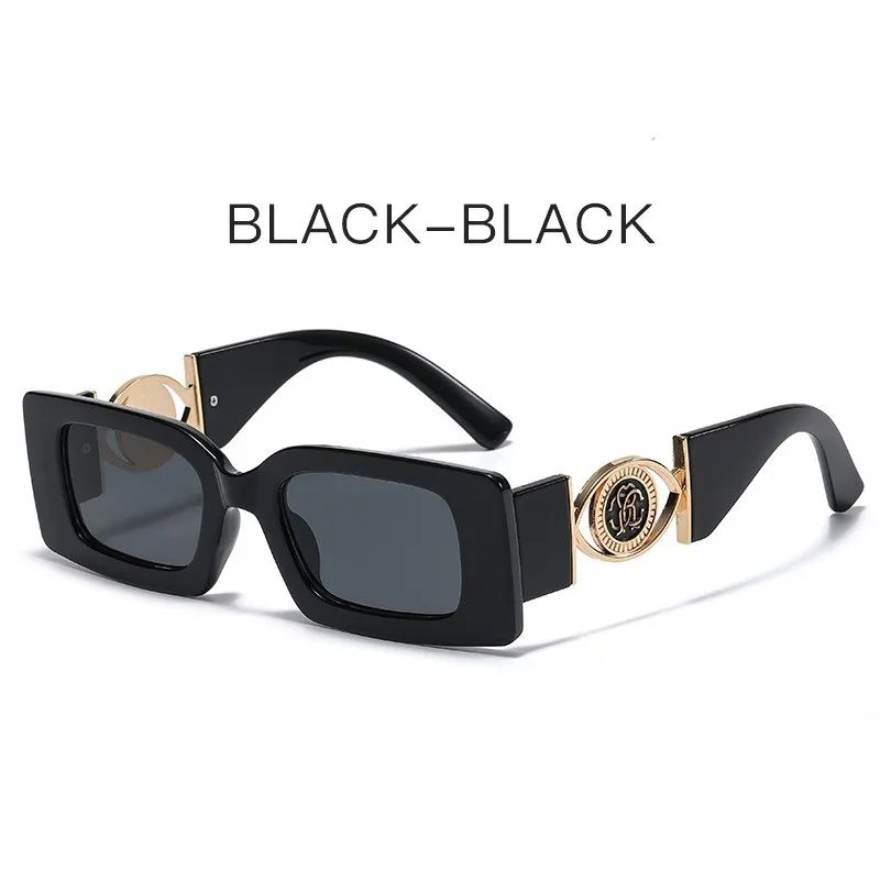 

Солнечные очки в прямоугольной оправе женские, брендовые дизайнерские солнцезащитные аксессуары в винтажном стиле, в чёрной квадратной оправе, в прямоугольной оправе