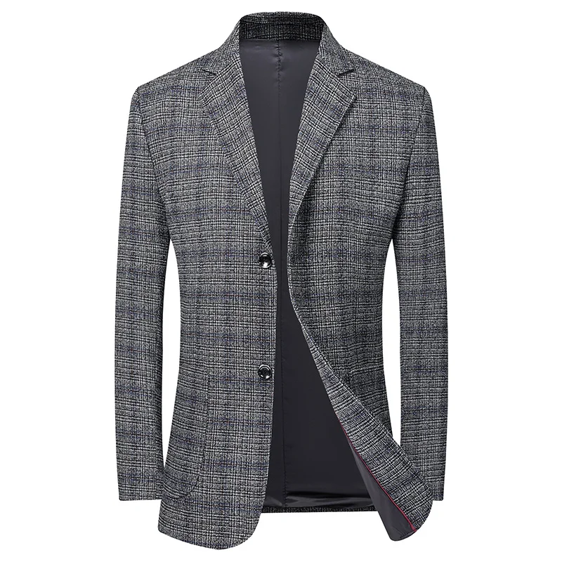 Новый костюм куртка Мужские Модные топы приталенные красивые осенне-зимние