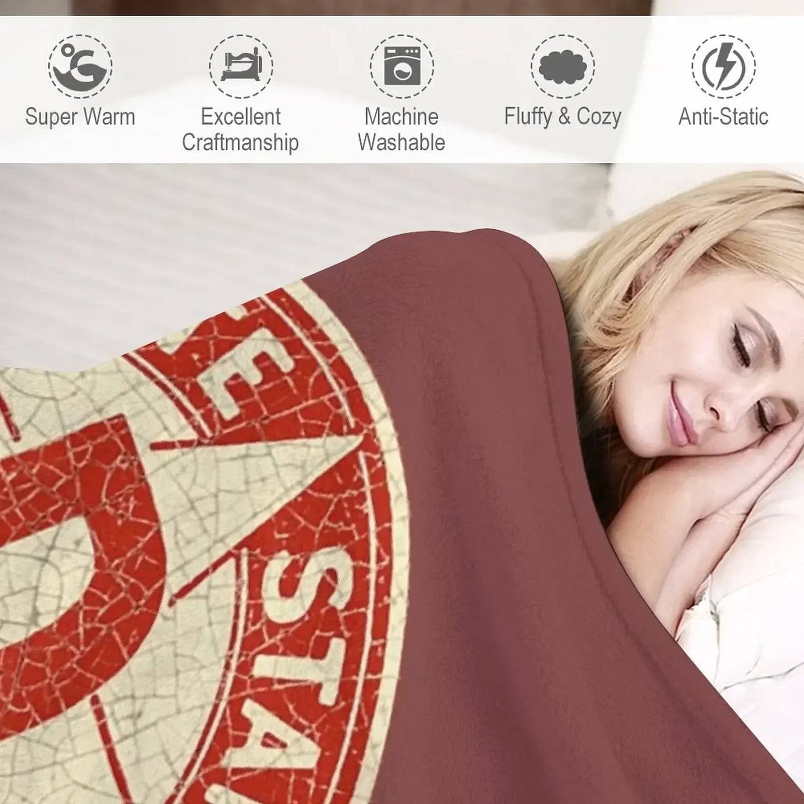 Новая футболка White Star Line Белая звезда - Одеяло со значком Пляжные свободные одеяла