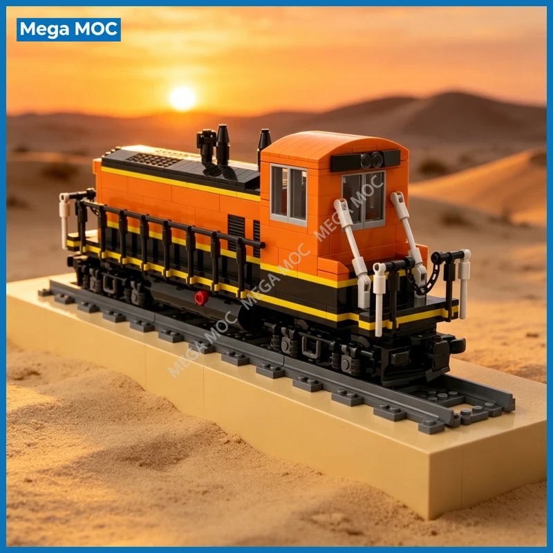 Фото Локомотив BNSF EMD SW1500 для маневровых площадок, строительные блоки, железнодорожная диорама, MOC, игрушка-модель для самостоятельной сборки. №1