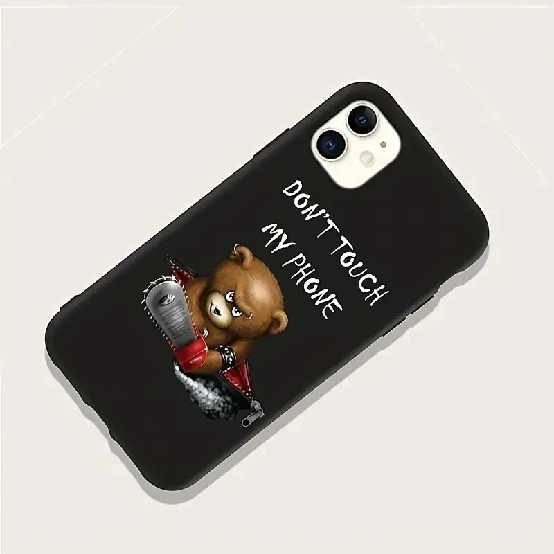 Милый чехол для телефона с маленьким медведем iPhone 14 13 11 15 Pro Max 12 Mini XS XR X 8 7 Plus SE 2022