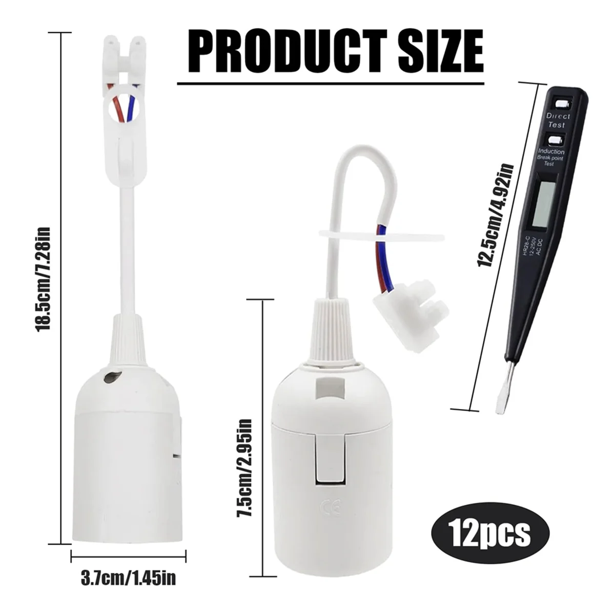 Патрон лампы E27 12-компонентная розетка для строительной площадки с кабелем