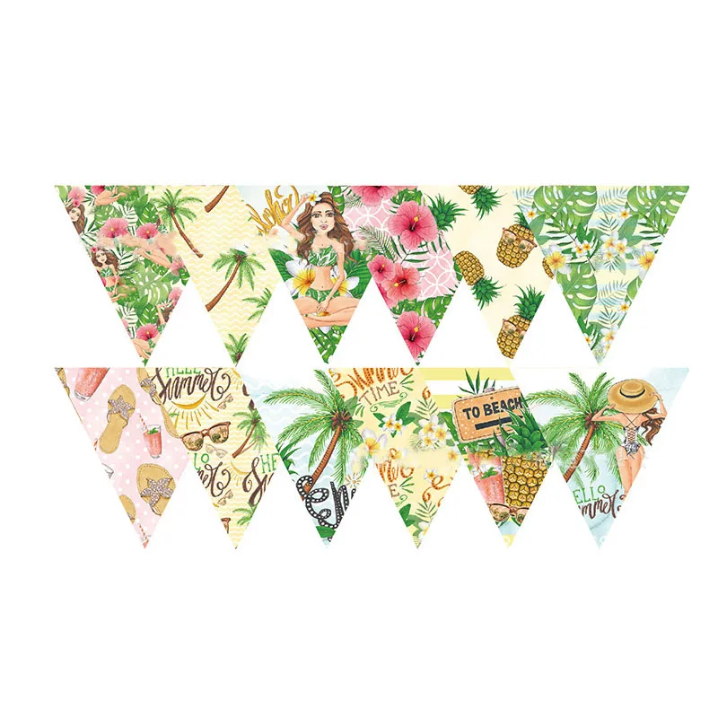 

Гавайская морская пляжная вечеринка, баннер, Гавайские фрукты, ананас, тропические аксессуары, кокосовое дерево, свадьба, день рождения, веч...