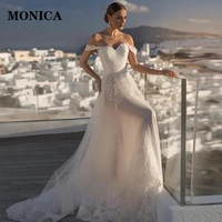 monica classic wedding dress tube top card shoulder appliqu%c3%a9s tulle elegant summer ball pageant bride dress vestido de novia