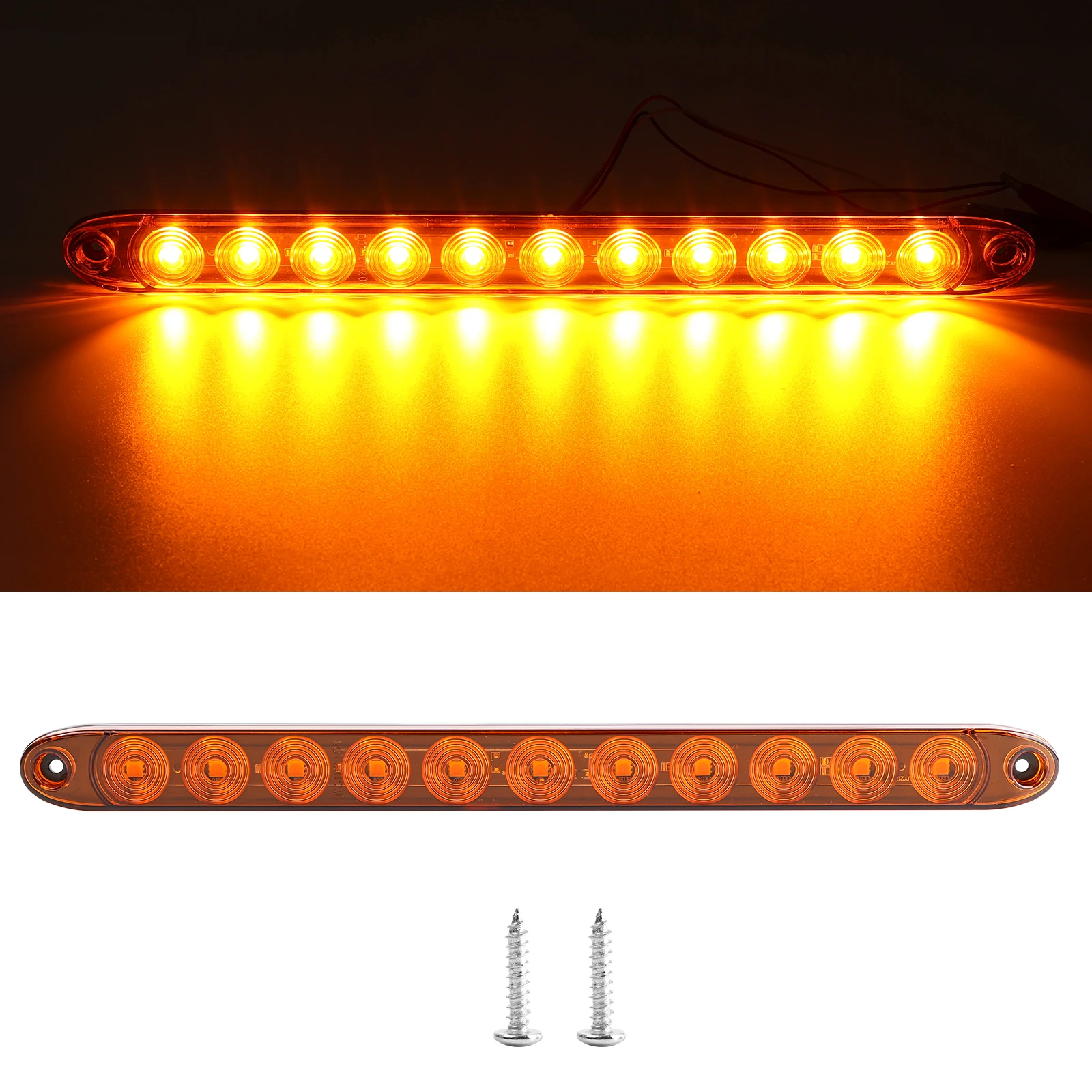 

15,6 "Стандартный Задний фонарь прицепа, задний фонарь, стоп-сигнал, сигнал поворота, идентификационный маркер, красная Янтарная полоса, пикап для внедорожника, грузовика, RV UTV