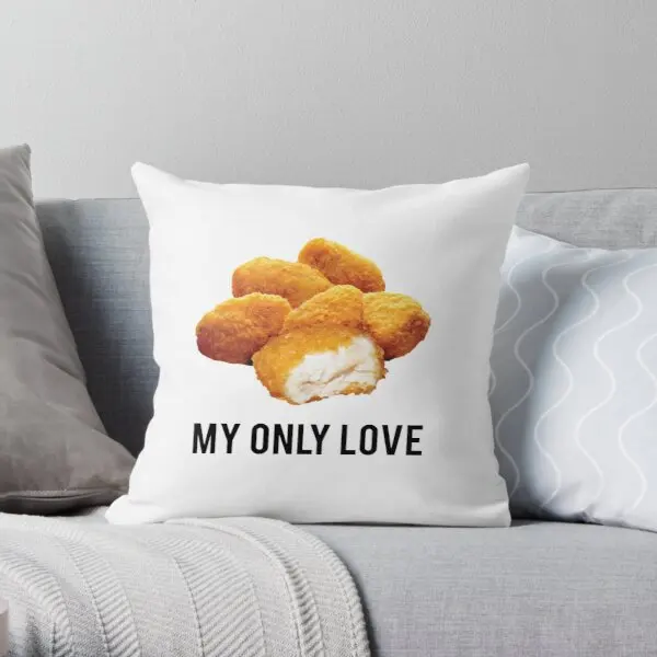 

Chicken Nuggets My Only Love Printing Throw Pillow Cover Case Decor Sofa Fashion Square Cushion Anime Pillows not include