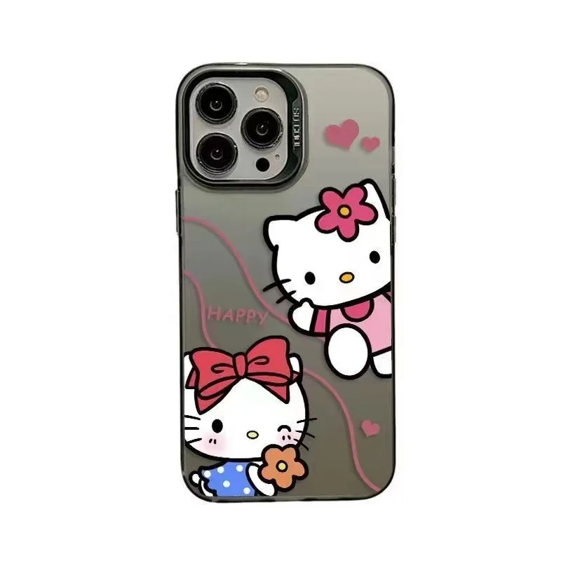 Kawaii Sanrio HelloKitty чехол для телефона аниме мультяшный принт с шипами и бантом iPhone 16