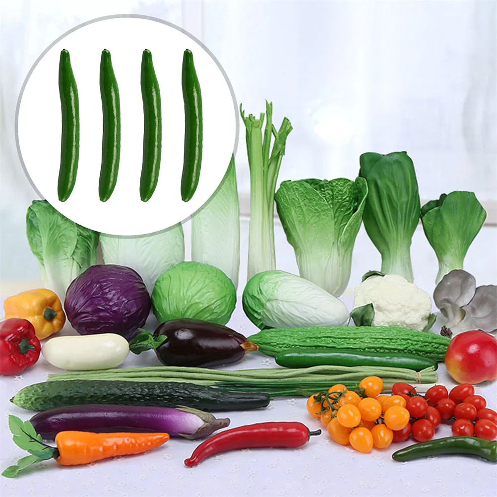 

4 Pcs Simulation Cucumber Model Simulated Decor Shop Photo Props Childrens Tylonal Fake Dining Room Table Vegetable False