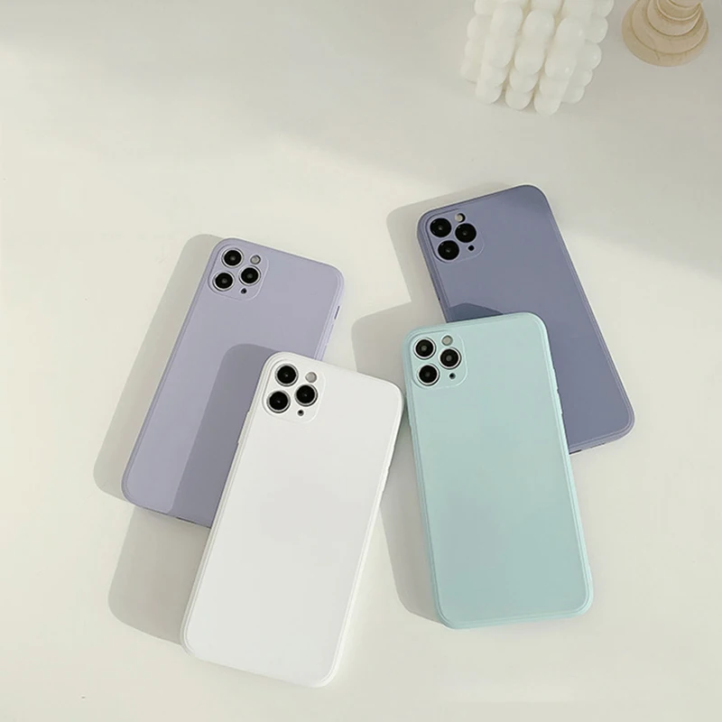 

Phone Case For iPhone 12 11 13 Pro Max Xr X Xs Max 7 8 Plus 12 Mini 6s 6 Official Original Liquid Silicone Soft Shockproof Case