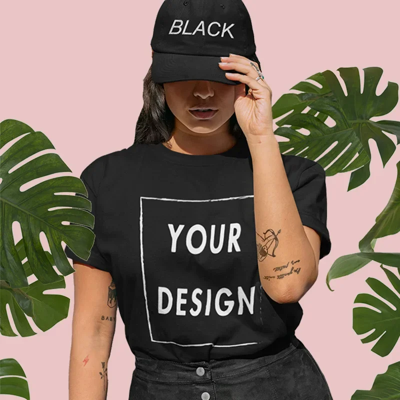 Футболка размера UE для женщин добавьте свой собственный дизайн спереди и сзади