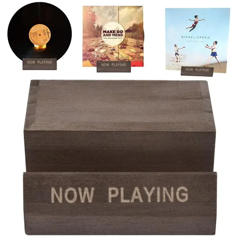 CD Record Stand Now Playing Wood Tabletop Holders ForAlbums Minimalist Home Decorative Ornaments For Displaying Vinyls