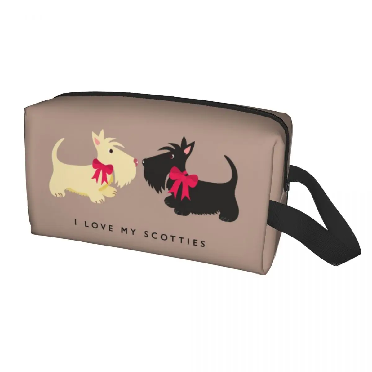 

I Love My Scotties Toiletry Bag for Women Scottish Terrier Dog Cosmetic Makeup Organizer Ladies Beauty Storage Dopp Kit Box