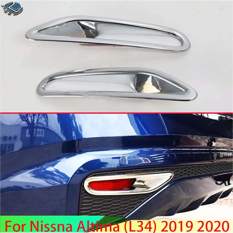 

For Nissna Altima (L34) 2019 2020 Car Accessories ABS Chrome Rear Reflector Fog Light Lamp Cover Trim Bezel Frame Styling