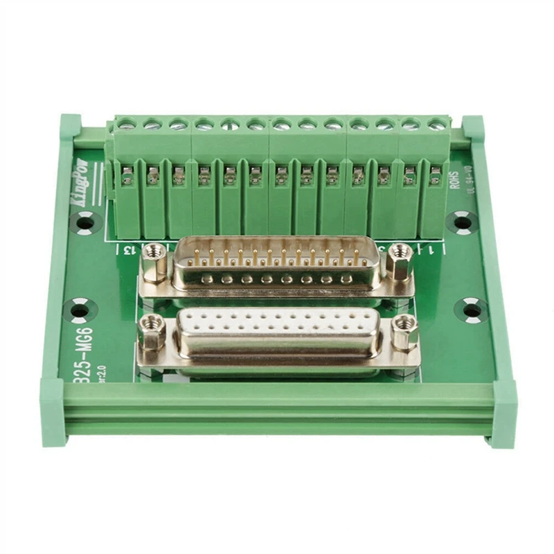 

3X DB25 DIN Rail Mount Interface Module Male/Female Connector Breakout Board