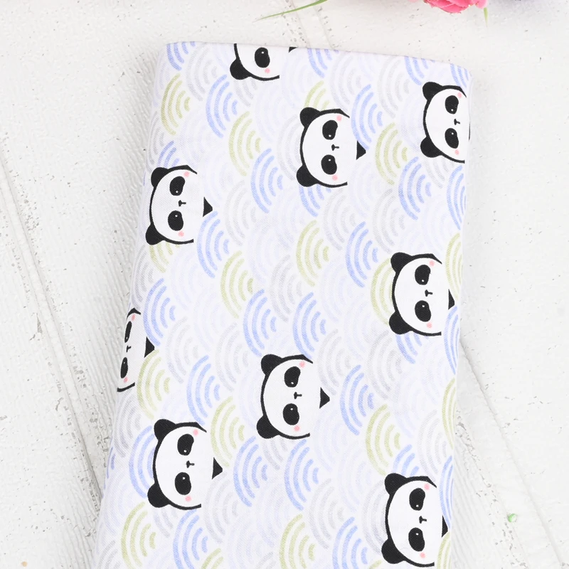 

Half Yard 100% Cotton Fabric With Japanese Curves Panda Print, Handmade DIY Bag Garment Dress Baby Cloth Sewing Tissue CR-1717