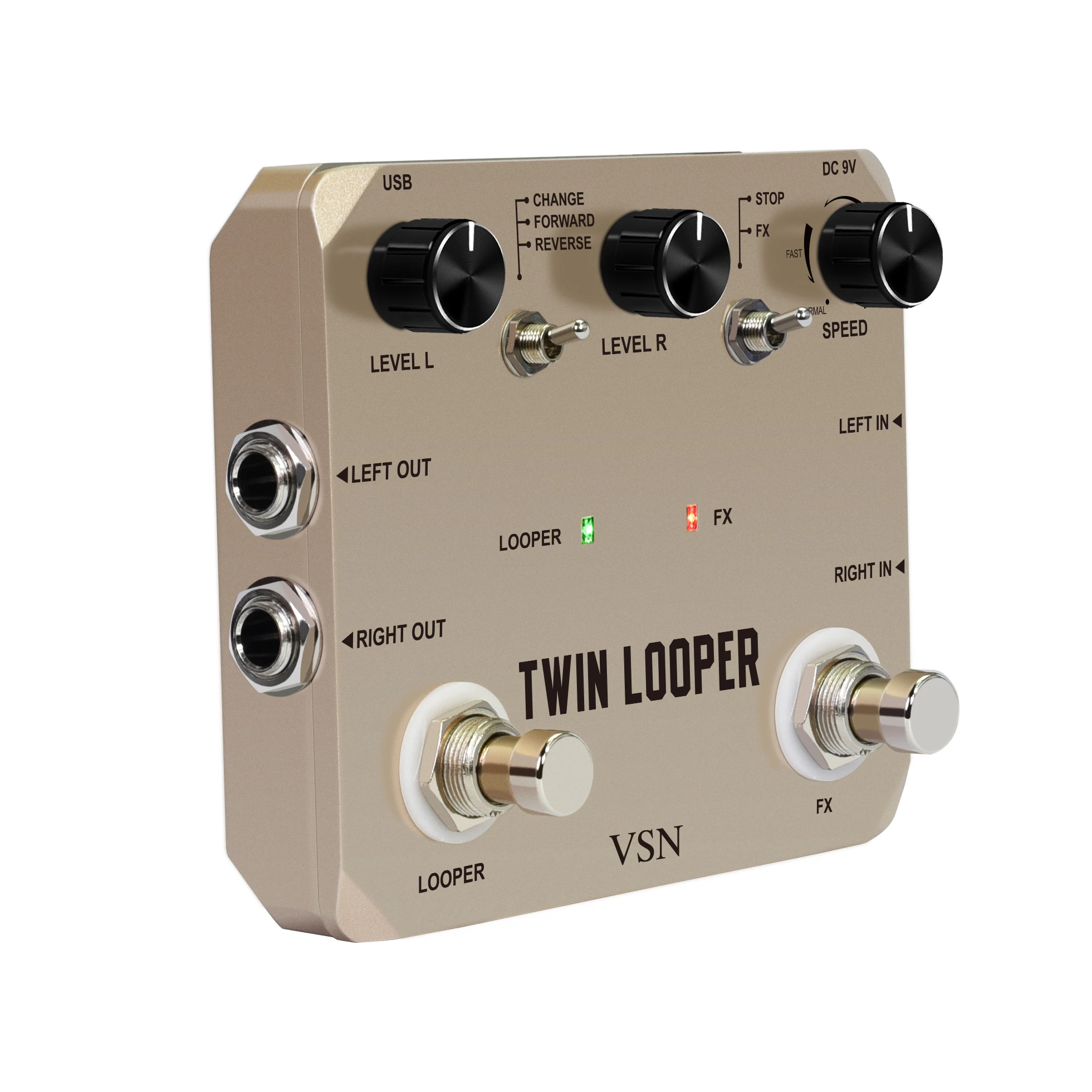 VSN LTL-02 Улучшенные педали Twin Looper для электрогитары с функцией 10-минутного лупинга без ограничений отмены/повтора 11 типов