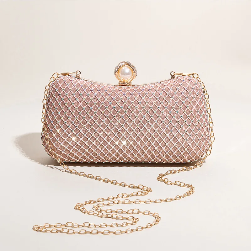 

Women's Bags Luxury Designer Handbags Fashion Pearl and Diamond Chain Shoulder Bags Dinner Banquet Wedding Evening Bags Purses