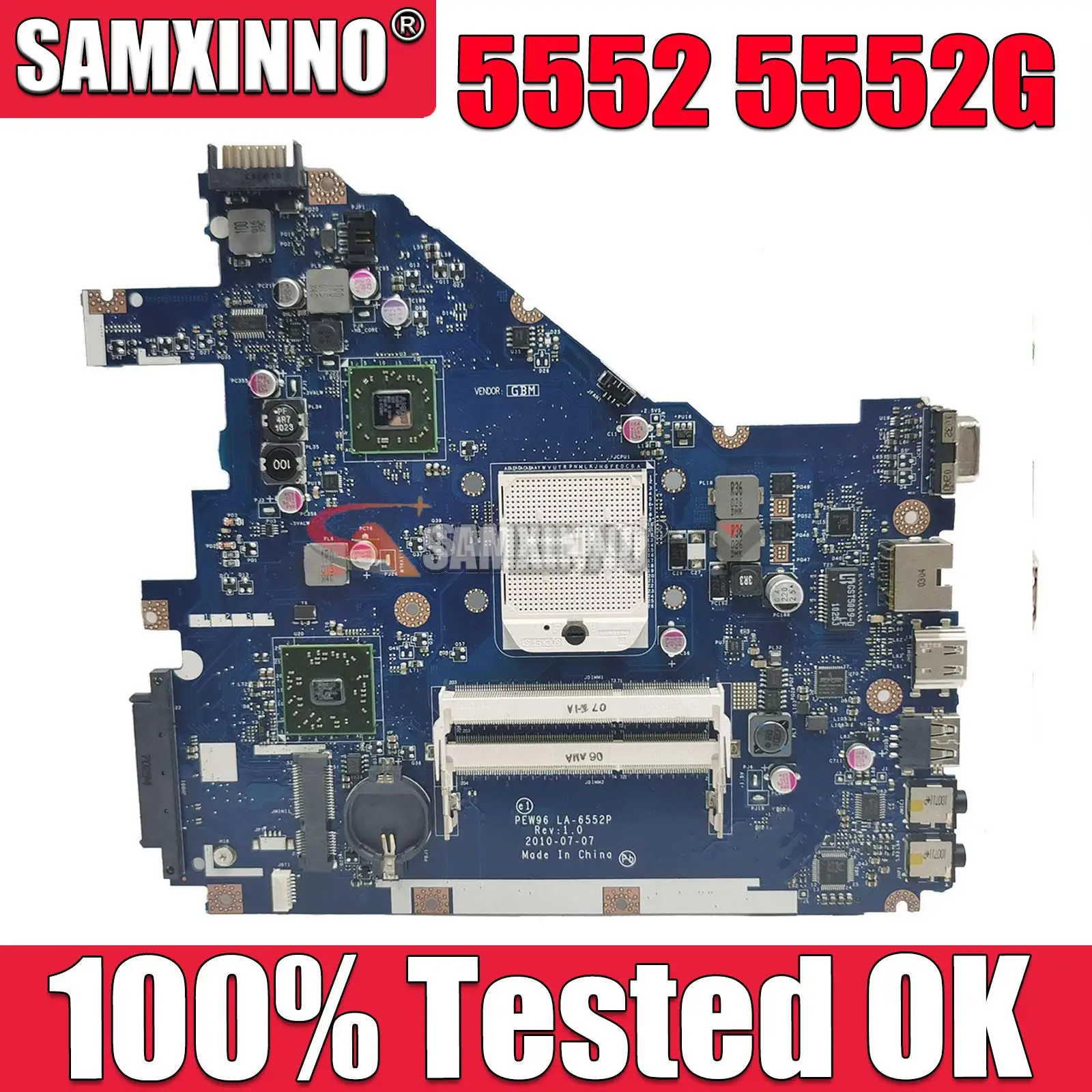 

For Acer Aspire 5552 5552G NV50A Laptop Motherboard MBR4602001 PEW96 LA-6552P working perfect