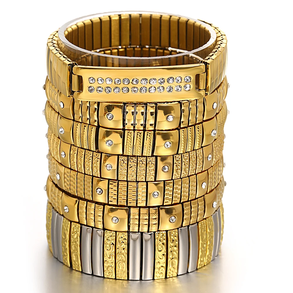 Женский регулируемый браслет из нержавеющей стали Freetry 18-каратный