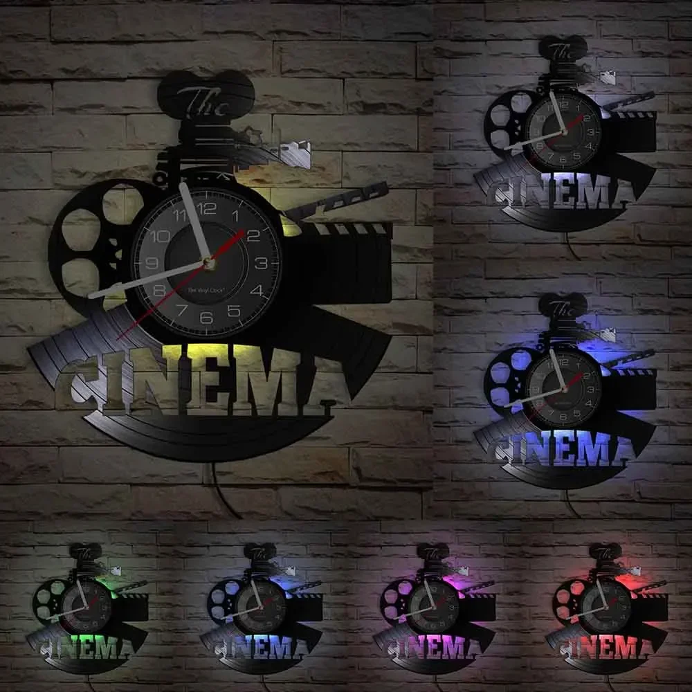 Домашний кинотеатр Ретро виниловая пластина настенные часы мужская пещера декор