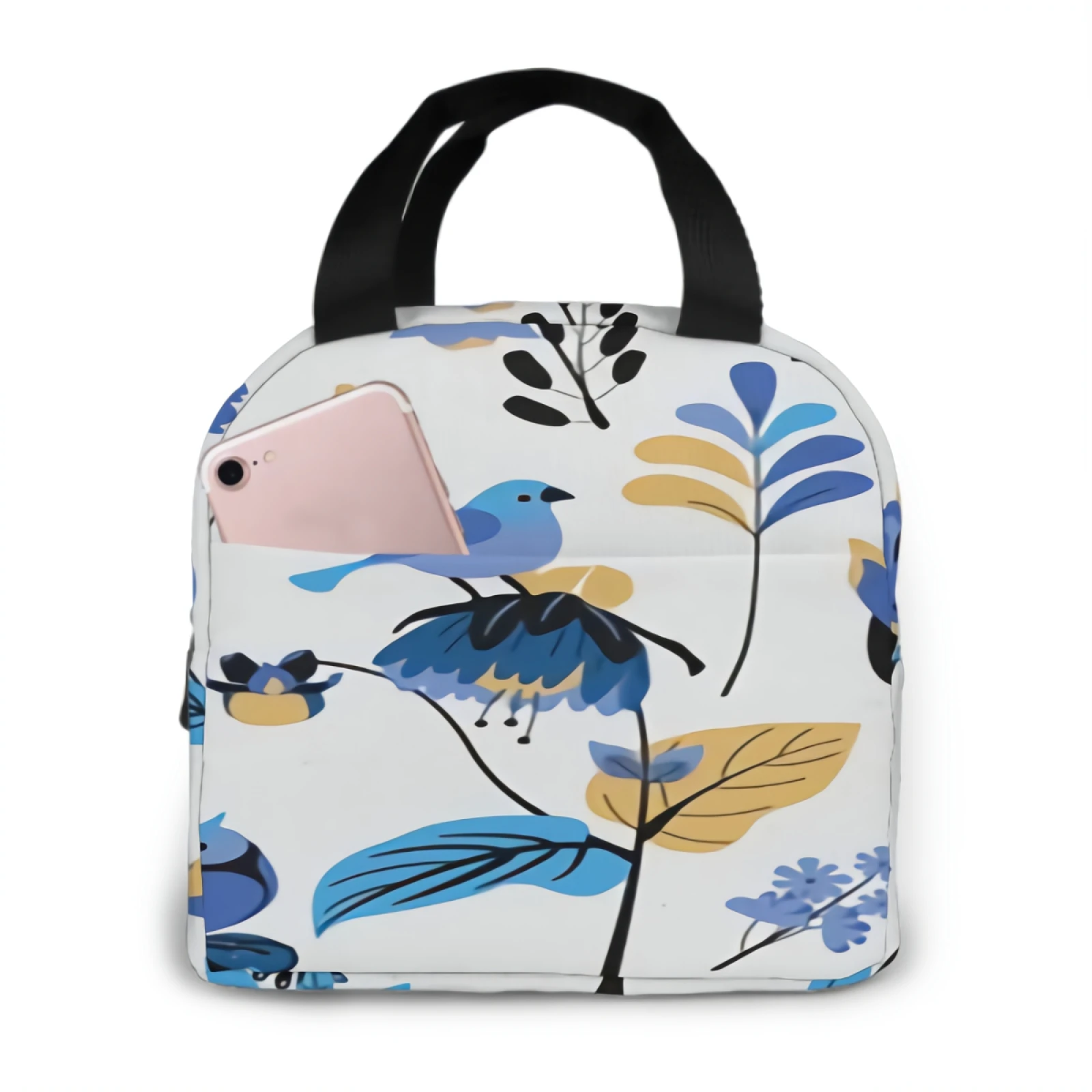 

Бесшовные дизайнерские сумки для обеда с цветочным рисунком для женщин, герметичный изолированный Ланч-бокс с цветочным рисунком и регулируемым размером