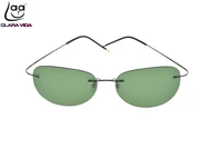 clara vida brand genuine b titanium ultra light rimless sunglasses polarized nv driving mirror mens designer sport sun glasses