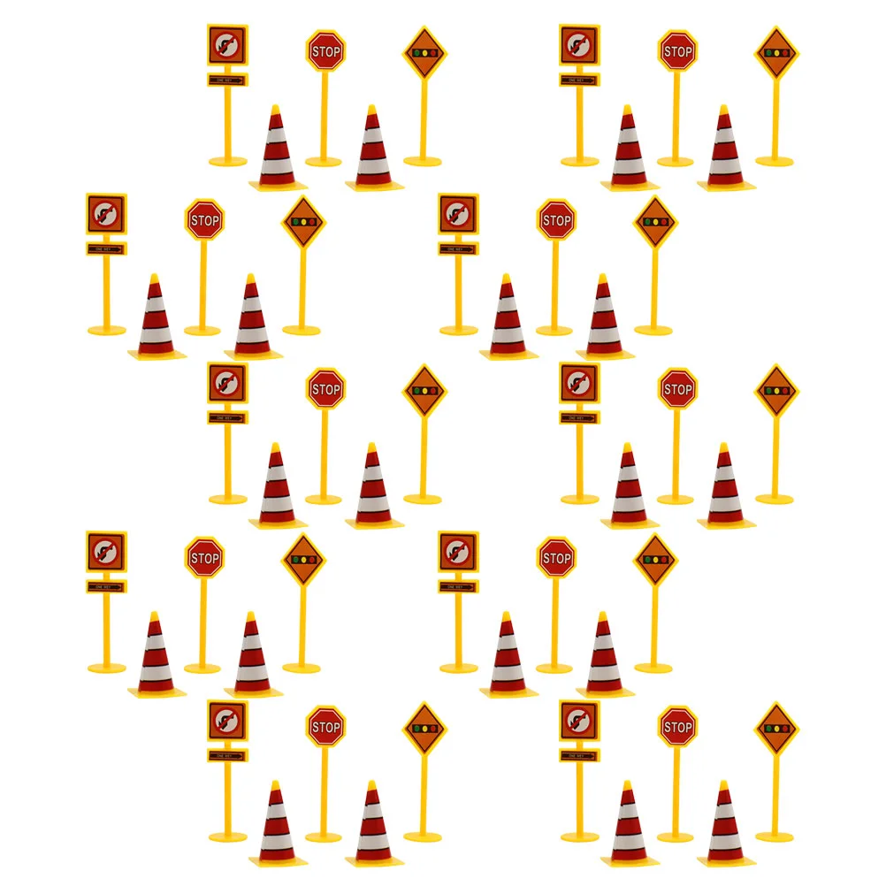 

10 Sets Education Toys Kids Road Sign Toys Street Signs Playset Traffic Toy Traffic Signs Kids
