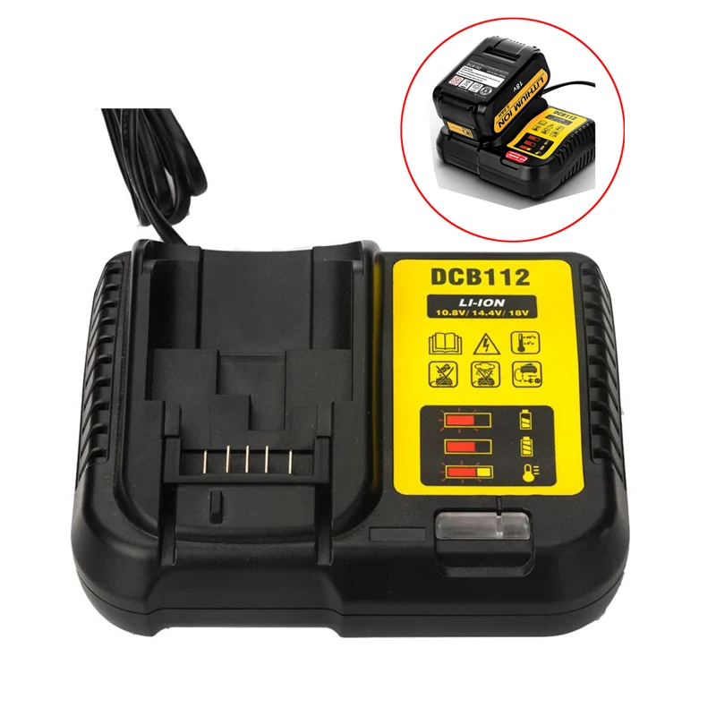 

Free shipping DCB112 Replacement Li-Ion Battery Charger for Dewalt 12 V 14.4V 18V Lithium Cells Battery Charger Best price