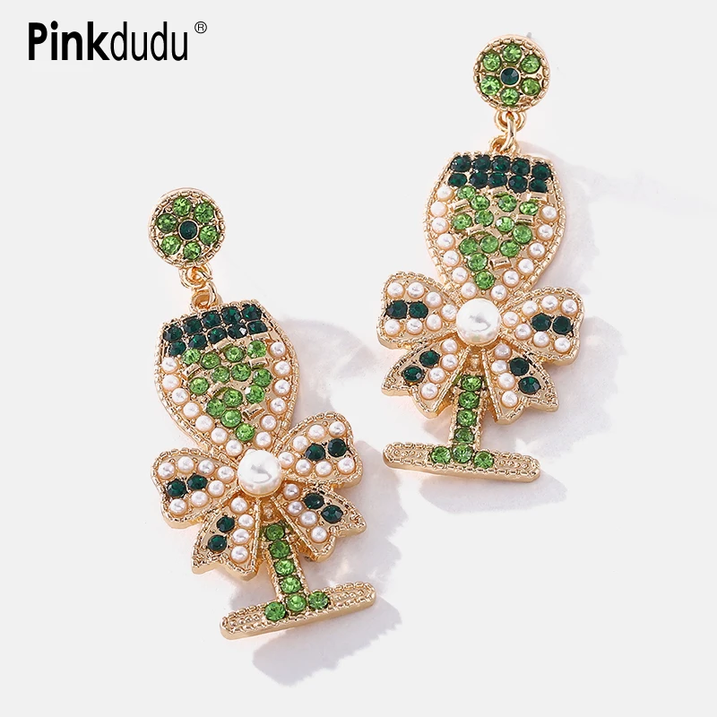 

Pinkdudu Fashion Goblet Drop Earrings Elegant Personality Acrylic Imitation Pearl Alloy Earring for Women Jewelry PD986