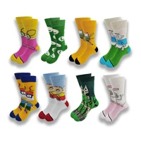 cartoon anime funny socks men hip hop print novelty crazy sokken hip hop unisex comfortable skateboard socks