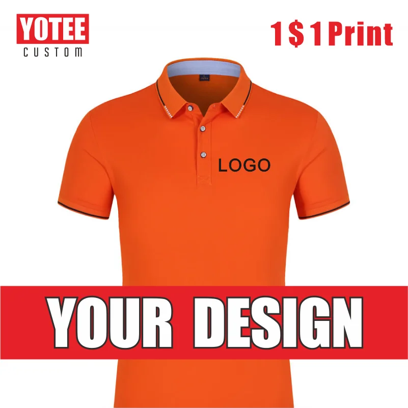

YOTEE Men's High-End Lapel Polo Shirt Logo Custom Embroidery Printing Casual T-shirt Anti-Pilling Business Polo Shirt 2022 New