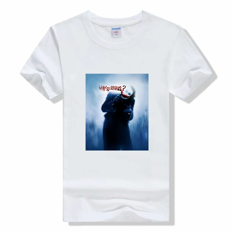 Забавная футболка Джокера крутая летняя черная с коротким рукавом и принтом Why So