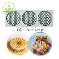 dorica new arrival honeycomb pattern diy cake lace mat impression silicone cake mold kitchen accessories bakeware