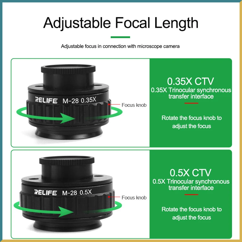 

Адаптер для объектива RELIFE 0.5X 0.35X, регулируемая установка камеры с креплением, адаптер для тринокулярного стереомикроскопа нового типа