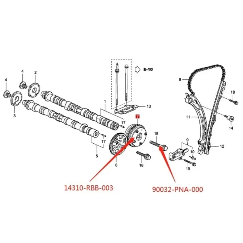 14310RBB003 автомобильный аксессуар запасная звездочка распределительного вала