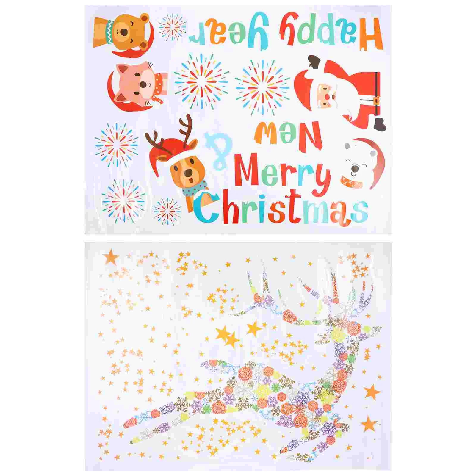 

Sticker Christmaswall Decals Window Holiday Partypvc Shopwindow Fridge Luggage Shop Coverings Diy