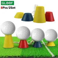 4 in 1 different heights golf tees golf winter rubber tee with rope golf ball holder 8pcs