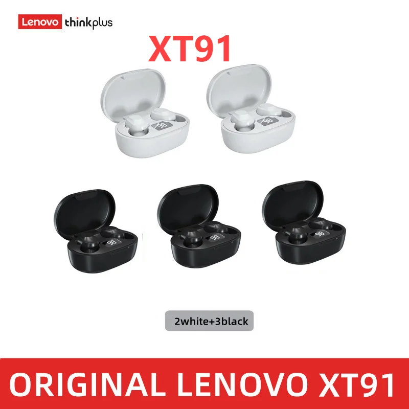 

Lenovo XT91 10pcs wireless bluetooth earphones stereo sports earbuds HD with microphone headset gamer 5/10PCS wholesale