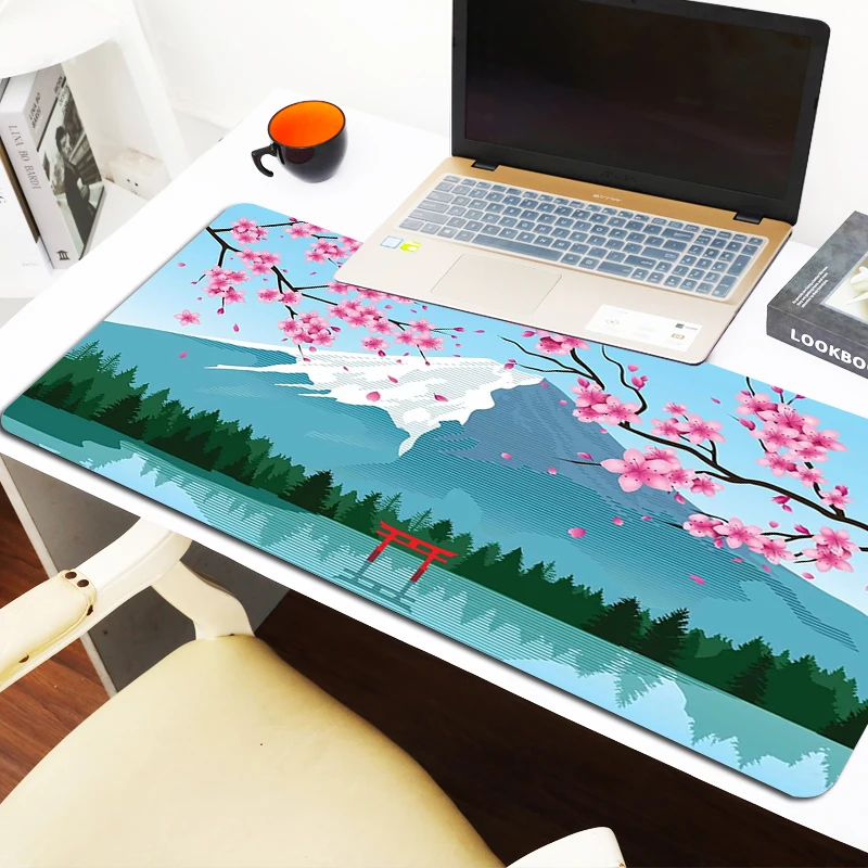 

Коврик для мыши с цветами вишни, офисные аксессуары, игровой коврик для клавиатуры, игровой коврик для мыши в виде аниме для компьютерных столов и шкафов
