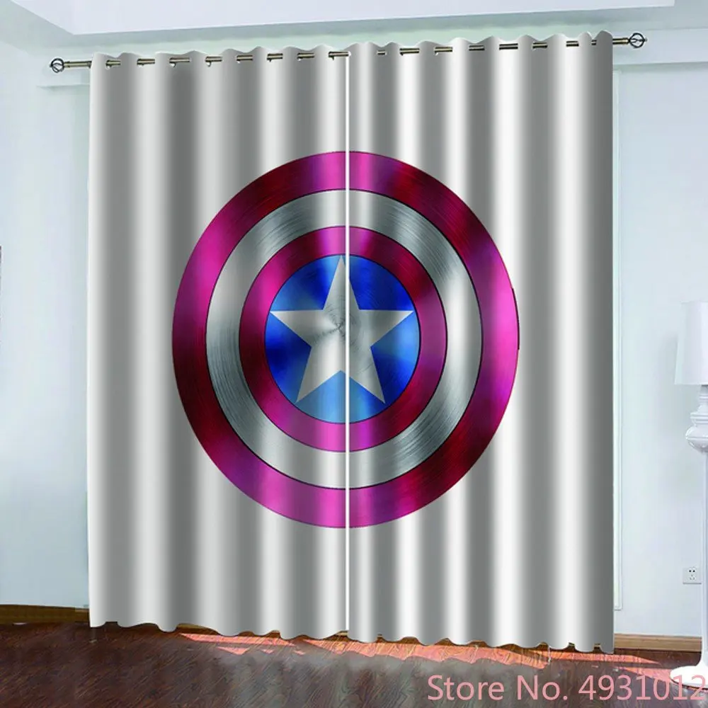 

Avengers Captain America Blackout Curtains Creative Window Curtains Custom for Bedroom Living Room Children Kids Boys Teen Gifts