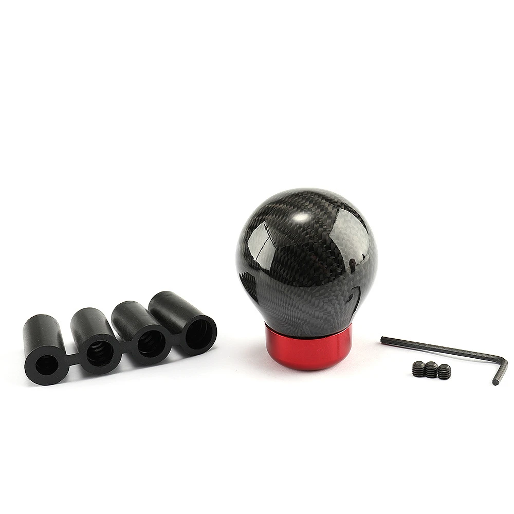 

Car Real Carbon Fiber Gear Shift knob Manual Transmission Shifter Lever Knob Round Ball Shape Handle Knob