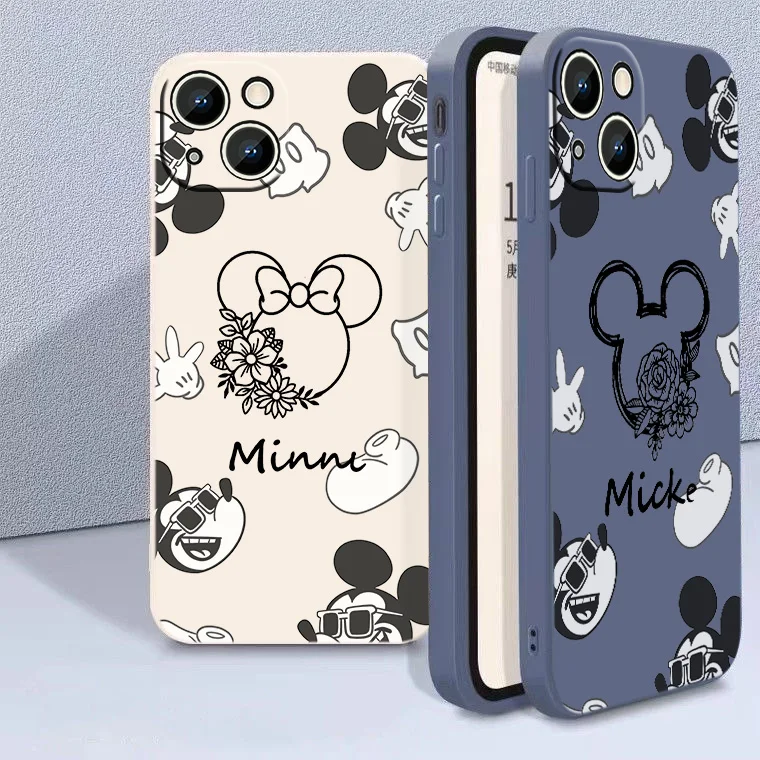 

Disney Minnie Mickey Money Phone Case For Apple iPhone 14 13 12 11 mini XS XR X Pro Max 8 7 6S 6 Plus Liquid Rope Cover