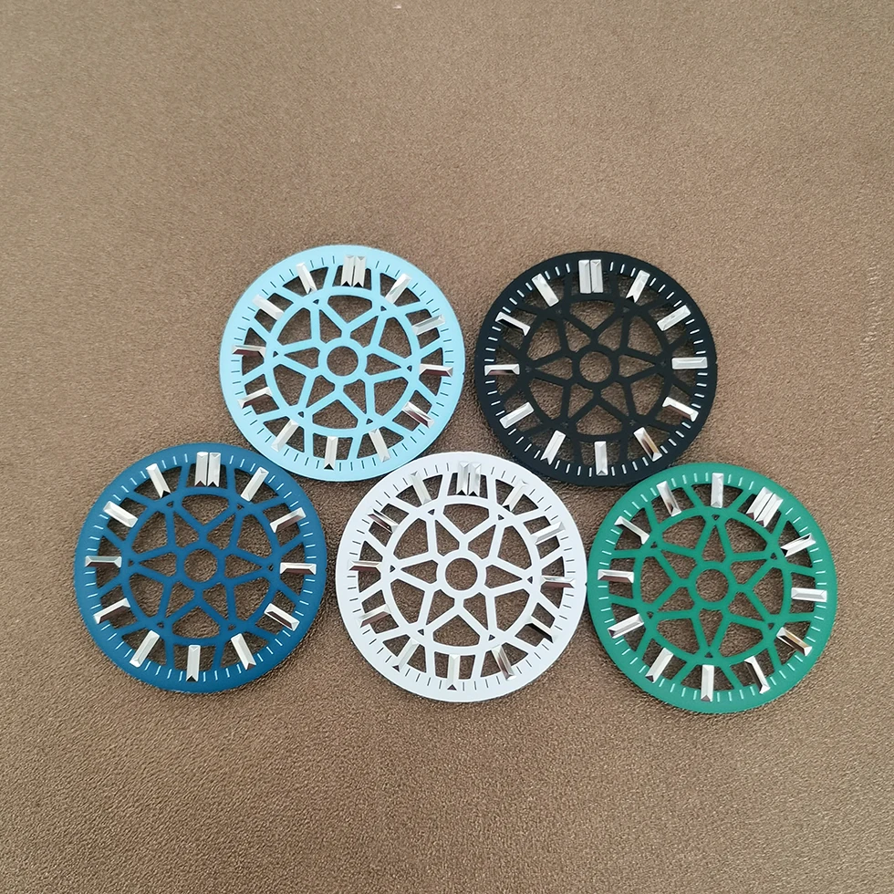 

Аксессуары для часов, циферблат, полый циферблат 28,5 мм, не светится, подходит для движения NH35 NH36/NH70